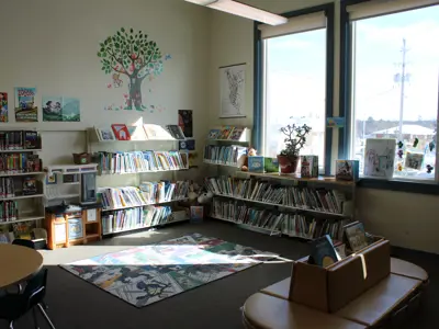 children's section of Buckhorn branch with books and toys